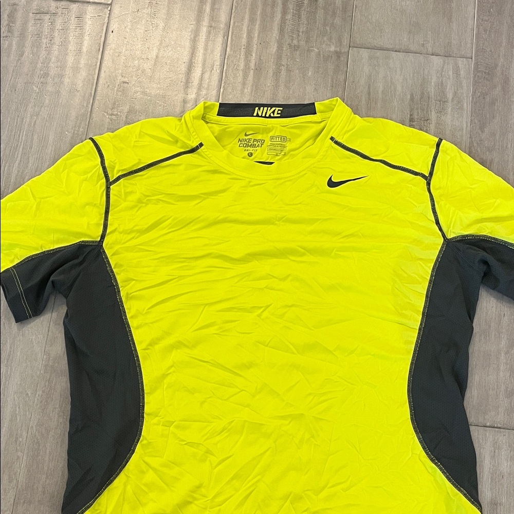 Nike Bright Yellow & Black Short-Sleeve Performance Top